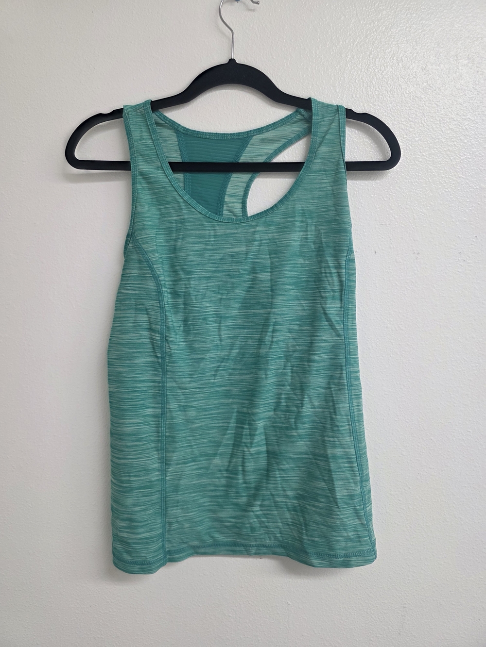 Danskin Now Teal Space-Dye Racerback Tank Top (0562)